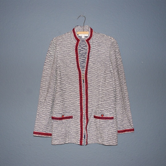 St. John Collection Jackets & Blazers - ST JOHN Textured Boucle Knit Zip-Front Jacket [C9]